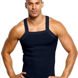 [JOHN SON](Pack of 6)Men's G-unit Tank Top Muscle Square Cut Super Heavy Weight